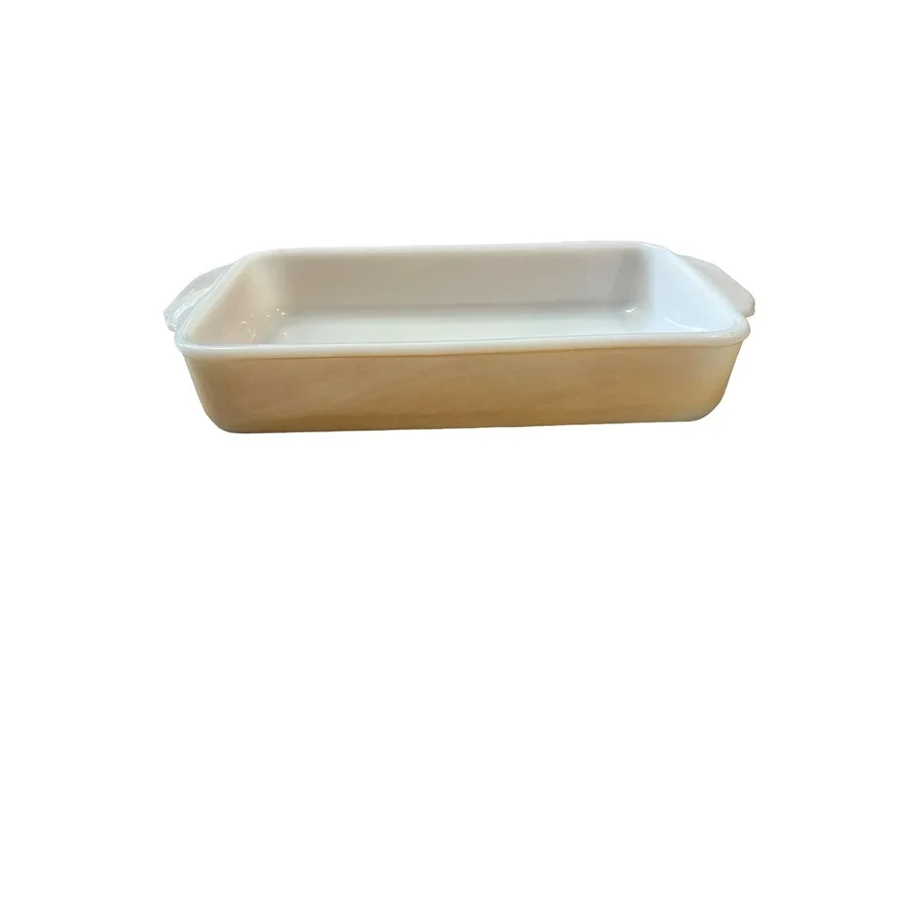 Fire-King Peach Luster 1 Quart Rectangular Baking Dish Anchor Hocking Vintage